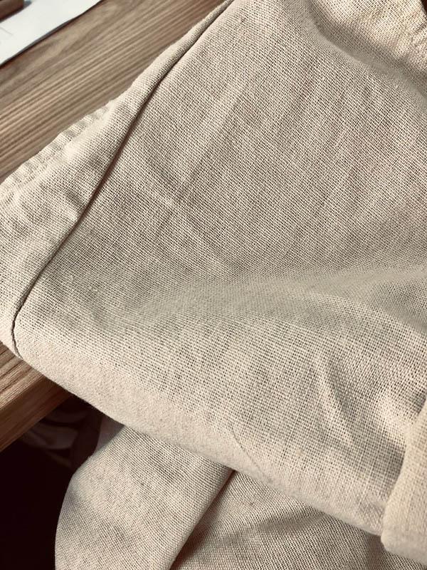 Light Khaki Loose Sleeveless Round-neck Wide Leg Jumpsuits