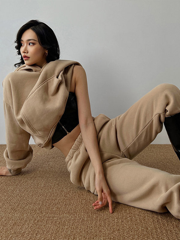 Casual Solid Color Loose Hoodies