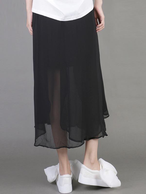 Original Solid Chiffon Pleats Skirt