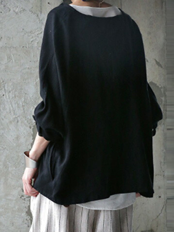 Casual Loose Solid Color Buttoned Lapel Collar Long Sleeves Outwear