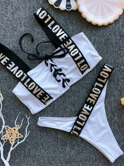 Lace-up Bikinis Swimwear