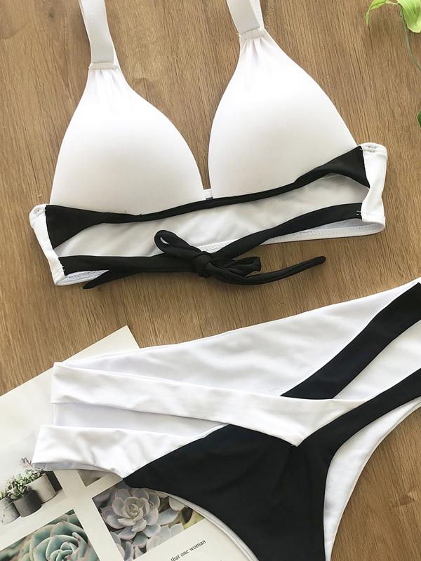 Split-Joint Bandage Split Bikini Swimsuit
