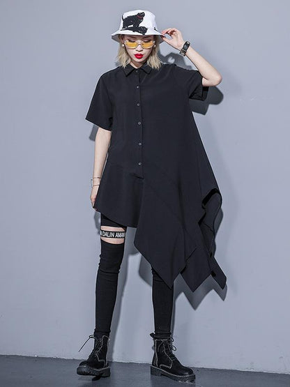 Chiffon Loose Oversize Asymmetric Blouse Dress