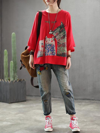 Loose Printed Comfortable Blouse