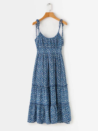 Vacation Loose Spaghetti-neck Maxi Dress