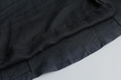 Casual Summer Short Sleeve Black Pockets Slit Dress