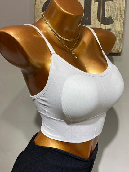 Wrap Backless Solid Spaghetti-Neck Vest Top