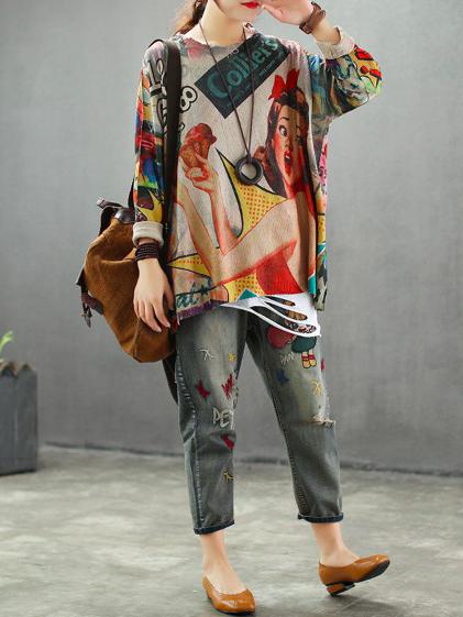Vintage Loose Sweater Tops