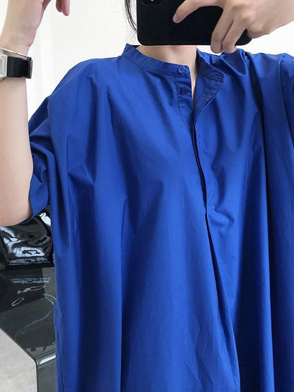 Original Solid Round-Neck Shirt Dress