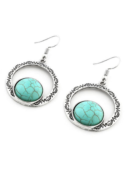 Hollow Turquoise Earrings Accessories
