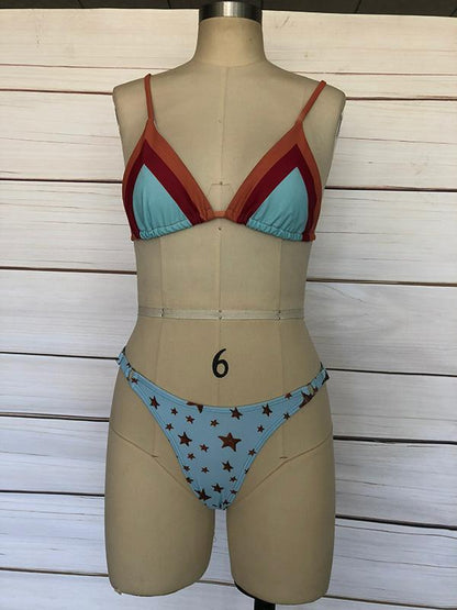 Printed Bottom Bikinis Swimwear