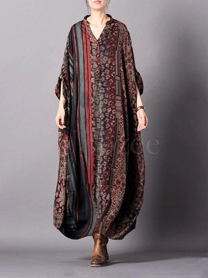 Super Loose Silk Vintage Long Dress