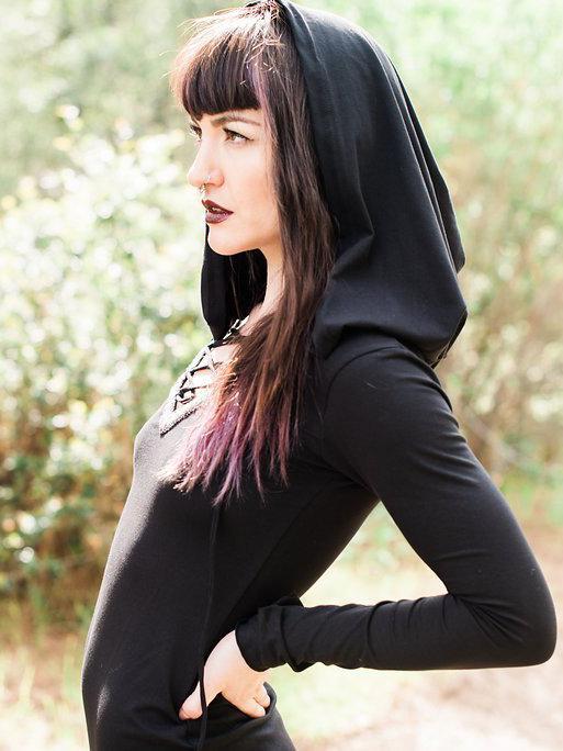 Hooded Long Sleeve Maxi Dress