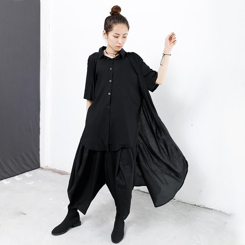 Double Layer Solid Color Personality Shirt