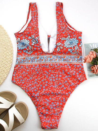 Bohemia Knotted Hollow One Piece Swimsuit