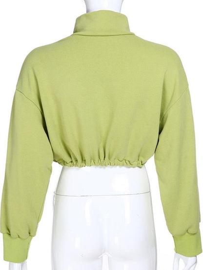 Letter Printed Drawstring Sweatshirt