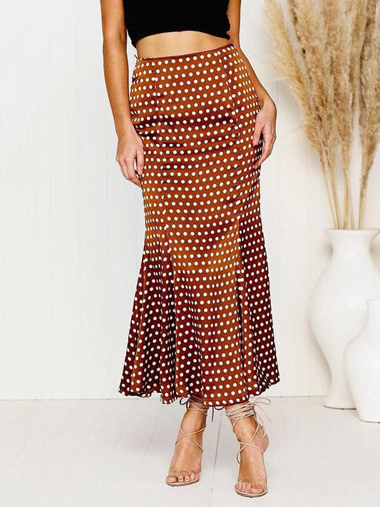 Polka-dot Empired Leisure Skirt
