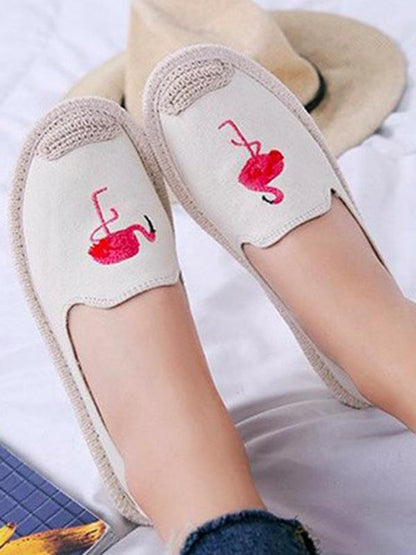Embroidered Canvas Fisherman Flats