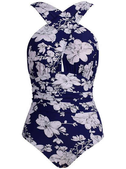 High Waisted Printed Plus Size Swimwear