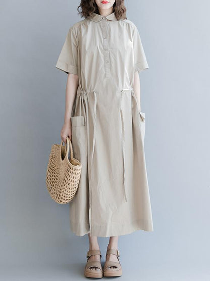 Casual Drawstring Long Dress