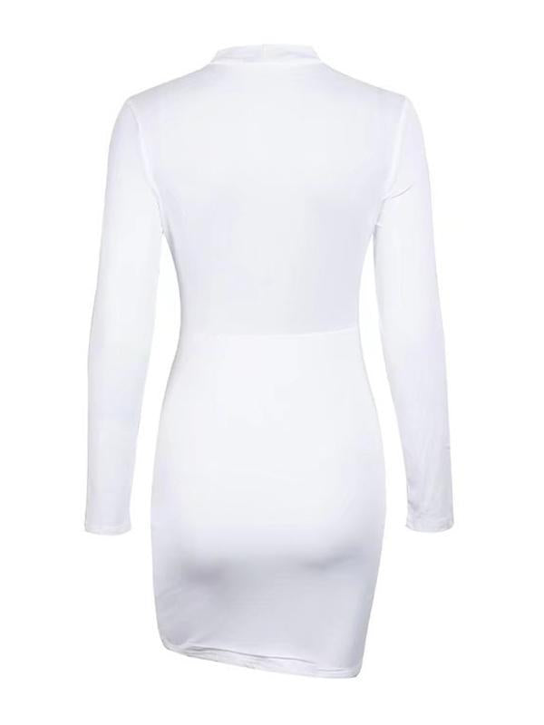 Vintage Bandage Solid Wrap Halterneck Midi Dresses