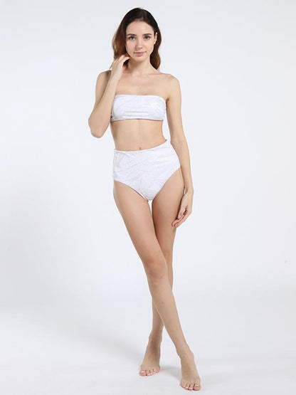 Sparkle Bandeau High Waisted Bikinis Swimwear