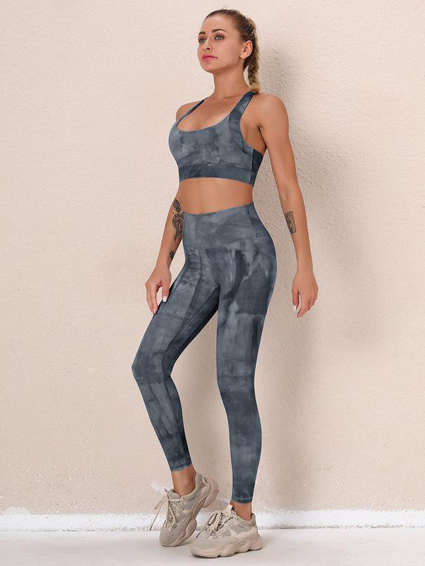 Tie-Dyed Bra&Leggings Suits