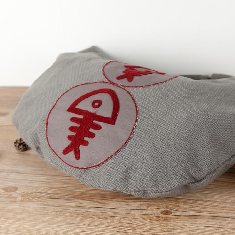 Ethnic Fish Bones Shape Splicing Gray Shoulder Bag