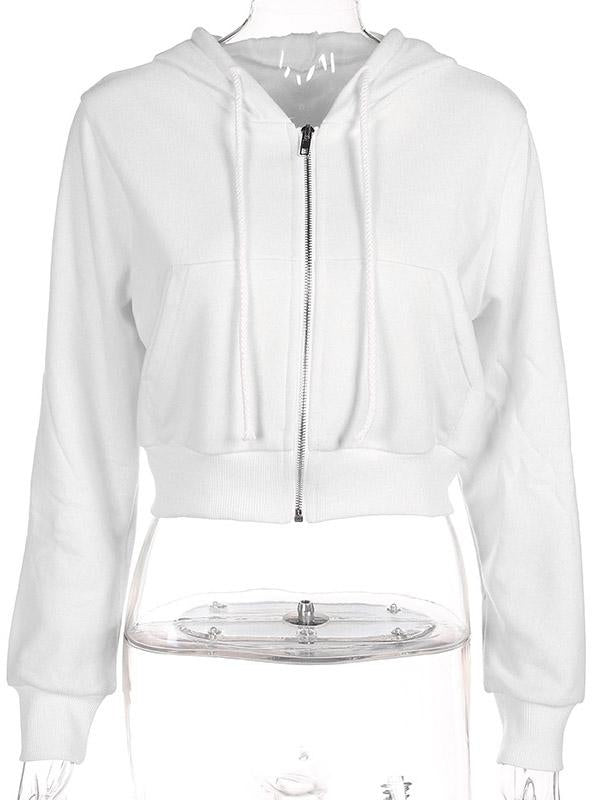 Leisure Fashion Zipper Hooded Jacket