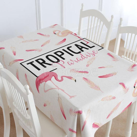Red-crowned Crane Feather Printed Tablecloth