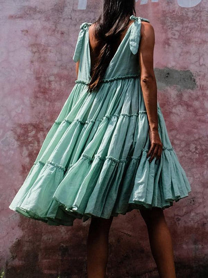 Fashion V-neck Mini Dress