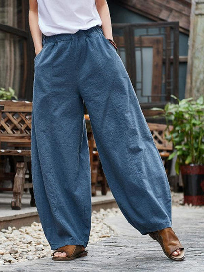 Retro Cotton Long Bloomer Pants