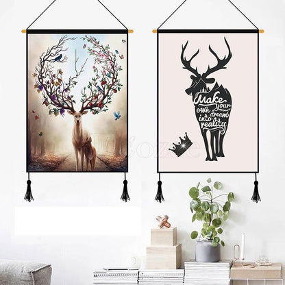Modern Deer Printed Wall Hanging Decoration