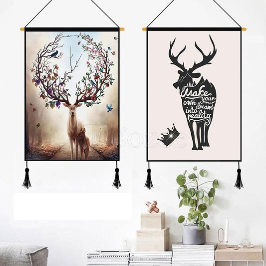 Modern Deer Printed Wall Hanging Decoration