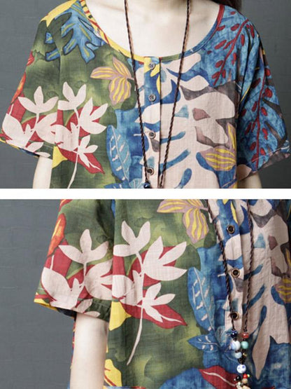 Loose  Oversize Printed Maxi Dress