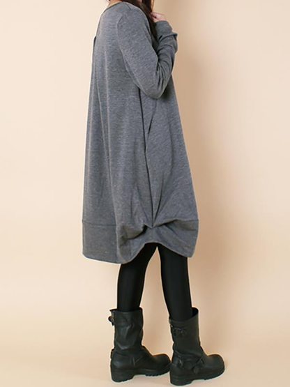 Plus size Loose Ruffled Round-neck Short Dress