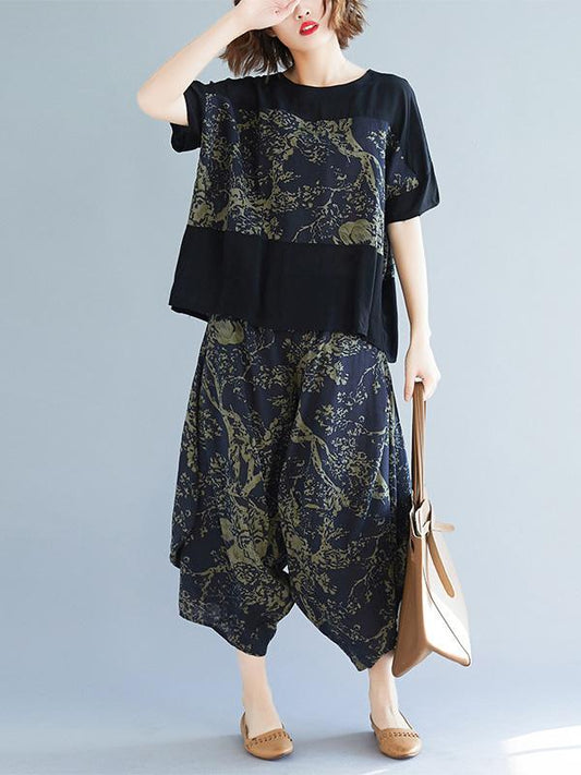 Loose Plus Size Ramie Cotton Suits