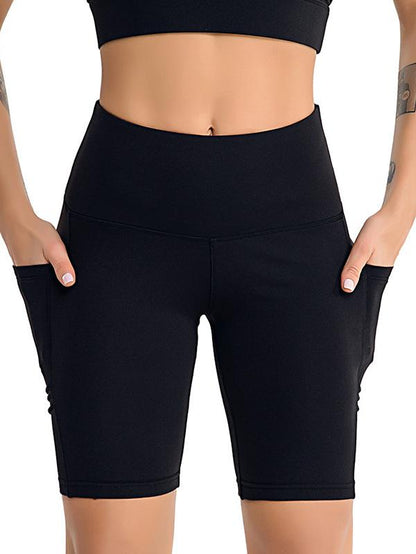 High Waist Solid Fitness Stretch Yoga Sport Shorts