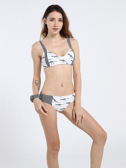 Dinosaur Striped Bikinis Swimwear
