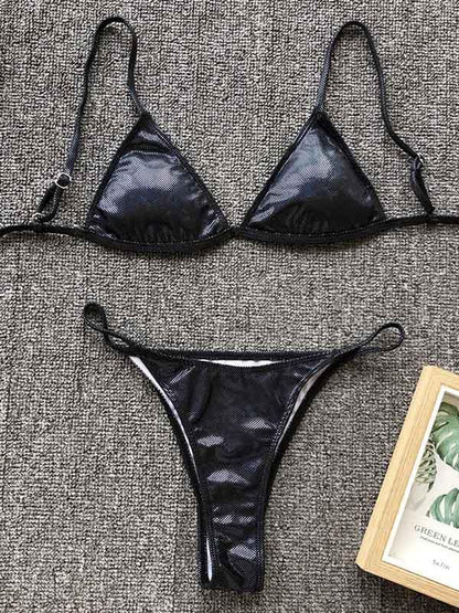 Plain Sparkle Scrunch Bikini Set