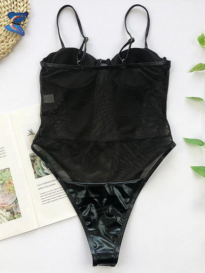 Spaghetti-Neck Sweetheart One-Piece Swimwear