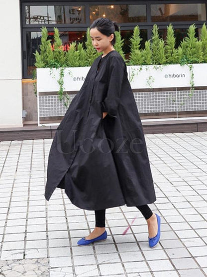 Loose A-line Long Shirt Dress