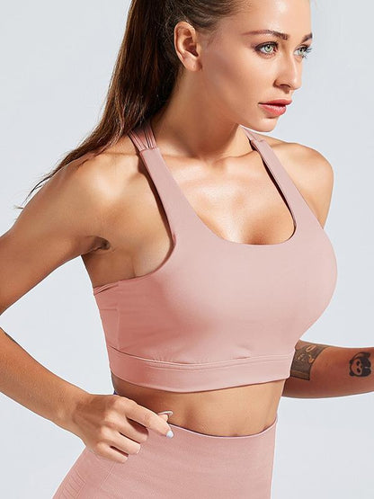 Solid Elasticity Wireless Shockproof Sports Bra