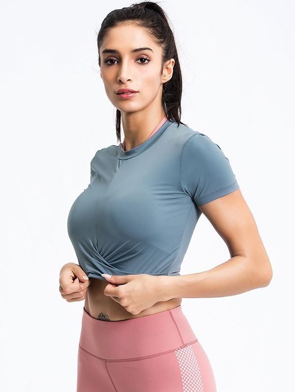 Solid Quick Dry Sports T-Shirt Yoga Tops