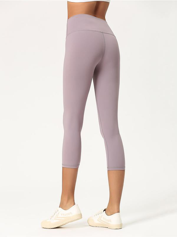 Lift Hip Solid Fitness Sports Seventh Leggings