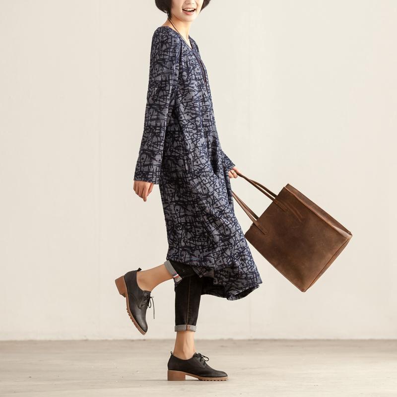 Casual Round Neck Long Sleeve Women Autumn Winter Dress