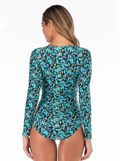 Floral Printed Fashion One Piece Wetsuit