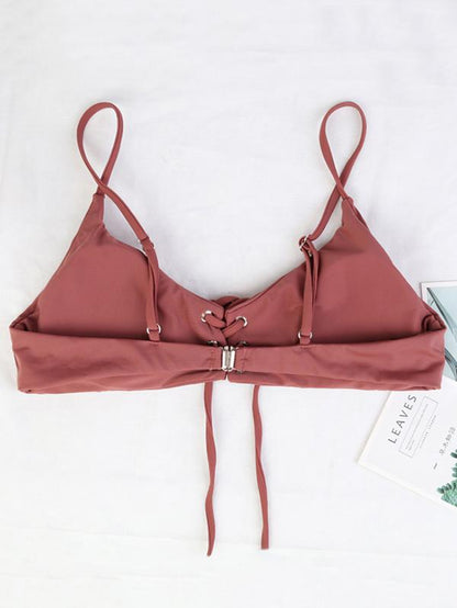 Solid Bandage Fashion Bikinis Swimwear