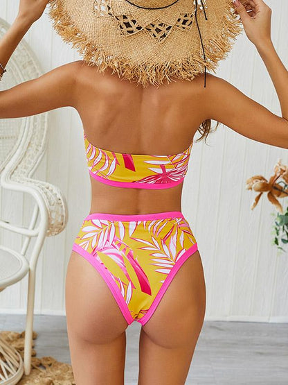 Bandeau Digital Printing Bikini Swimsuit