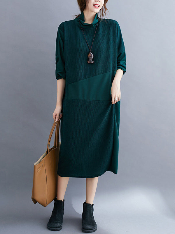 Original Split-Joint Round-Neck Dress
